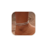Tasiso Gold/Silver Ankle Bracelets for Women,14K Gold Anklets for Women Waterproof Sparkly Chain Rhinestone Anklets Set Stackabl
