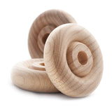 Pinehurst Crafts Classic Wooden Toy Wheels, 1-1/4 Inch Diameter x 3/8 Inch Thick (1/4 Inch Hole), Pack of 24