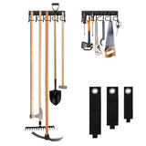 LEYU Metal Garage Tool Organizer Wall Mount, 2 Pack Garden Tool Organizer With Extension Cord Straps, Garage Organization Hooks