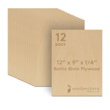 1/4 x 12 X 9 Plywood Pack of 12