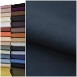 COTTONVILL 11COUNT Linen Blend Solid Bio Washing Fabric (3yard, 16-Majolica Blue)
