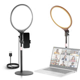 NEEWER Basics 10.5 Desk Ring Light with Stand/Phone Holder/Timer, 3000-6500K Full Screen 15W LED Selfie Panel Lighting for iPhon