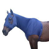 Leberna Stretch Horse Hood with Zip Full Face Neck Cover (Navy, M)