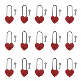 Gradleen 15PCS Single Heart Lock with Key 3.5 Inches,50mm Love Padlock Rubber Painting Red Metal Love Lock for Lovelock Bridge,C