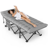 ZENPETIO Camping Cots for Adults, Portable Folding Sleeping Cot with Carry Bag, 1200D Double Layer Oxford Ultra Soft Cot Bed wit