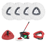 6Pcs Mop Heads Replacement,Includes 4 Mop Heads, 1Brush Head 1 Base