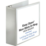 Business Source 26963 View Binder Locking DRing 4Inch Capacity Letter White