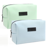 MAANGE 2 Pcs Small Makeup Bag For Purse, Travel Cosmetic Bag Makeup Pouch PU Leather Portable Versatile Zipper Pouch For Women (