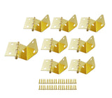 QCAA Durable Steel Chest Hinge for Box, Door & Cabinet, 1-1/2 Width x 1.2 mm Thickness, Brass Plated, 8 Pack, Made in Taiwan