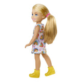 Barbie Chelsea Doll (Blonde) Wearing Rainbow-Print Dress And Yellow Shoes, Toy For Kids Ages 3 Years Old & Up