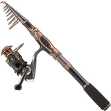 PLUSINNO Spin Spinning Rod and Reel Combos Carbon Telescopic Fishing Rod with Reel Combo Sea Saltwater Freshwater Kit Fishing Ro