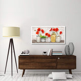Poppies In Mason Jars-Paper Art-50,,X26,,