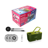BOLD Thunder MOP Spin System Ultra Clean Single Bucket Microfiber Head, Stainless Steel Wringer, Antifungal QuickDry Cleani