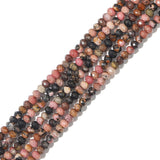 BEADIA Natural Rhodochrosite Beads 4x2mm 120pcs Faceted Rondelle Loose Semi Gemstone Beads for Jewelry Making Design