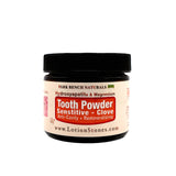Remineralizing Fluoride Free Clove Tooth Powder for Sensitive Teeth in a 1.75 oz Glass jar. Made with 5% Hydroxyapatite, Xylitol