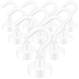 Neosmuk Magnetic Hooks,30lb+ Heavy Duty Earth Magnets with Hook for Refrigerator, Extra Strong Cruise Hook for Hanging, Magnetic