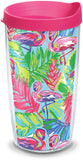 Tervis - 1316118 Tervis Bright Flamingo Pattern Insulated Tumbler with Wrap and Lid, 16 oz - Tritan, Clear, 1 Count (Pack of 1),