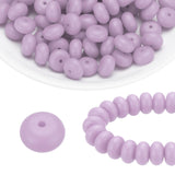 HARFINGTON 110Pcs Silicone Beads 14mm Lentil Rubber Focal Beads Bulk for Pens Keychain Bracelet Necklace DIY Crafts Making, Lila