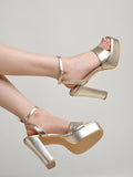 Shoetopia Women'S Heeled Sandal-7 Kids Uk (Girls-Cake-Golden)-Eu40,Gold,7,B0D4VQFSYP