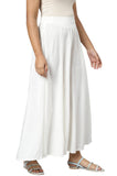 Aurelia White Solid Palazzos For Women'S Ethnic Bottomwear Off White 2Xl