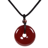 Justinstones Garnet Agate Gemstone 30mm Donut Beads Reiki Chakra Pendant Necklace Jewelry 22 Inches