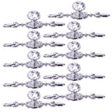 Fvstar 10pcs Crystal Cabinet Knobs, Glass Cabinet Pulls Handles with Plate, Diamond Dresser Drawer Knobs, Decorative Furniture D