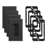 Iwillink (4 Pack) Brush Wall Plate with Low Voltage Mounting Bracket, Cable Pass Through Insert for Wires, Single Gang Cable Acc