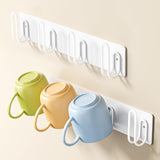 LOXSUN 2pcs Mug Holder Wall Mounted, Coffee Cup Holder with 4 Mug Hooks, Metal Cup Hanger Mugs Display Rack, Cups Storage Organi