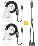 VTpower 2 Pack USB LED Camping Light 5W, Portable LED Bulb for Garage Warehouse Car Truck Fishing Boat Outdoor Emergency Light C