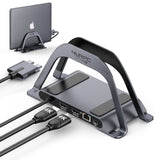 4URPC USB C Docking Station Dual Monitor 4K for MacBook Pro/Air, Laptop Docking Station Stand Dual HDMI for Mac, Laptop Dock wit
