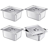 Mifoci 12 Pack Stainless 1/2 Size x 6 Inch Deep Steam Table Pans with Lids