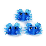 DanLingJewelry 10Pcs Blue Crab Lampwork Beads Handmade Glass Ocean Animals Spacer Loose Beads for DIY Necklaces Bracelets Jewelr