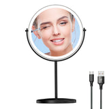 WIZCHARK 8Lighted Makeup Mirror, 1X 10X Magnifying Mirror with Light, Double Sided Vanity Mirror with Lights, 3 Color LED Di