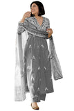 Gosriki Women'S Rayon Blend Anarkali Printed Kurta With Pant & Dupatta (Renu Grey-Gs_Xl_Grey_X-Large),Grey,,B0DC6L5W1Z