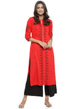Gosriki Women'S Rayon Kurta (Kur190042-Xl_X-Large_Red),X-Large,,B07QCDNPXD
