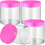 Patelai 4 Pieces Round Wide-mouth Leak Proof Plastic Container Jars with Lids for Travel Storage Makeup Beauty Products Face Cre
