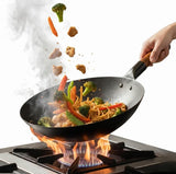 Carbon Steel Iron Chinese Wok 26 cms, Capacity 2.75 litres | Hand Made and PreSeasoned Wok
