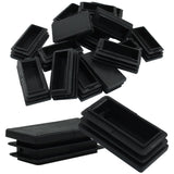 Kemcatui 20Pcs Rectangle End Caps, 1 3/5x4/5 Inch Rectangular Tubing Plugs Black Plastic Plug Insert, Rubber Tube Protectors for