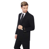 P&L Mens Black/Blue Modern Fit Two-Button Blazer Suit Separate Jacket Black 48 Long -Like New