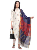 Anni Designer Women'S Cotton Straight Kurta With Pant & Dupatta (Kptd-Cot-10003-White_L_White_Large),White,L
