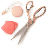 Professional Tailor & Dressmaker 9.5 Sharp Scissors for Cutting Heavy Fabrics & Leather + Measuring Tape & Tailors Chalk (Ros