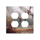 Thsanju Rustic Wild Ducks Hunting Flying Decorative Outlet Covers 2-Gang Duplex Light Switch Cover Plate Gfci Wall Plate Electri