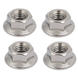 uxcell 4pcs M10x1.5mm Pitch Metric Thread 304 Stainless Steel Left Hand Hex Flange Nut