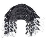 Mytee Products (100 Pack) 31 Natural Rubber Tarp Bungee Straps Tie Down Cords S Hooks Heavy Duty Ideal for Securing Tarps