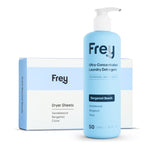 FREY Classic Kit: Liquid Detergent & Dryer Sheets, Bergamot Beach