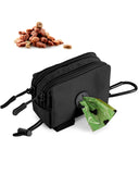 Dog Poop Bag Holder for Leashes, Black Doggie Waste Bag Dispenser and Treat Holder, with Carabiner Hook and Poop Bag Clip, Used