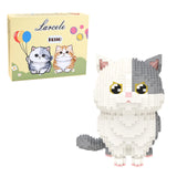 Larcele Micro Building Blocks Set, DIY Mini Building Toy Bricks for Age Over 12 Years, 1412 Pieces KLJM-05 (Munchkin Cat-Grey)