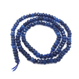 Adabele 67.5 Inch Natural Dark Sapphire Blue Quartz Healing Gemstone 4mm Small Faceted Rondelle Loose Beads Gem Stone Spacer (53