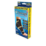 Foot Angel FALWMC24/6 AntiFatigue Compression Foot Sleeve for Plantar Fasciitis Relief, Large/XLarge, Black, LXL