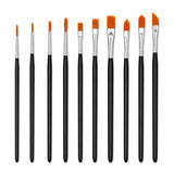 10 Pcs Artist Paint Brush Set For Acrylic & Watercolor